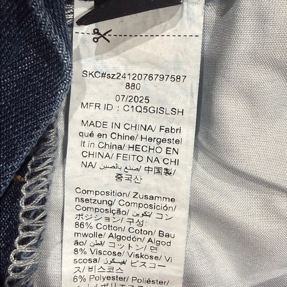 Heng Sheng Women's Blue Denim Overalls flare legs Size L - Picture 5 of 11